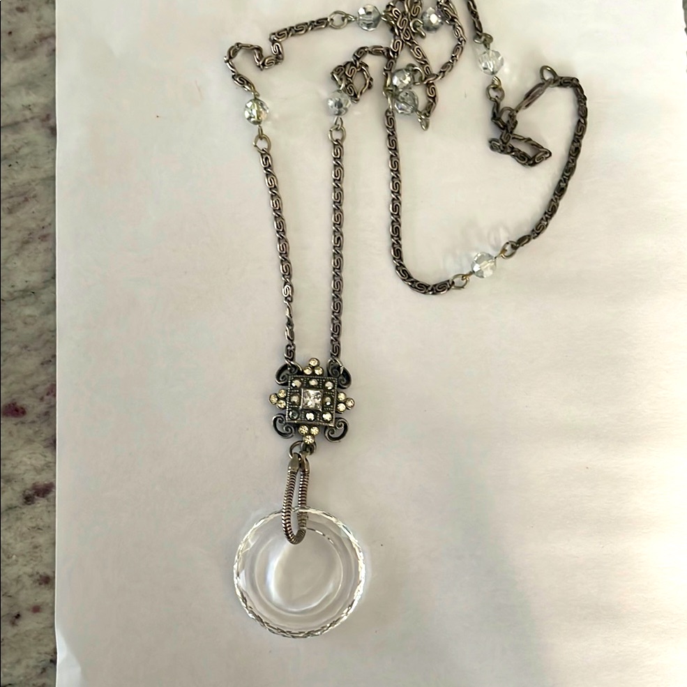 Banana Bob Elegant Silver And Crystal Pendant Necklace